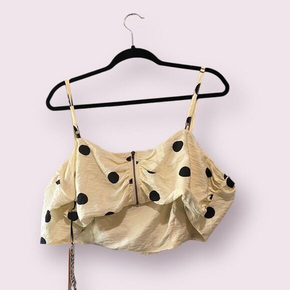 Future Collective Cream/Black Polka Dot Crop Top Size 2X Jenny K Lopez - Picture 3 of 8
